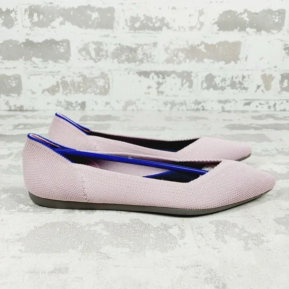 NEW Rothy's The Flat Pink Knit Pointy Toe Slip On Loafers O31
